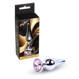 MyLove Toys – Srebrny Korek Analny Biżuteryjny z Różowym Kryształem