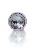 Korek Analny z Biżuteryjnym Kryształem 'Pearl Pink', Rozmiar L