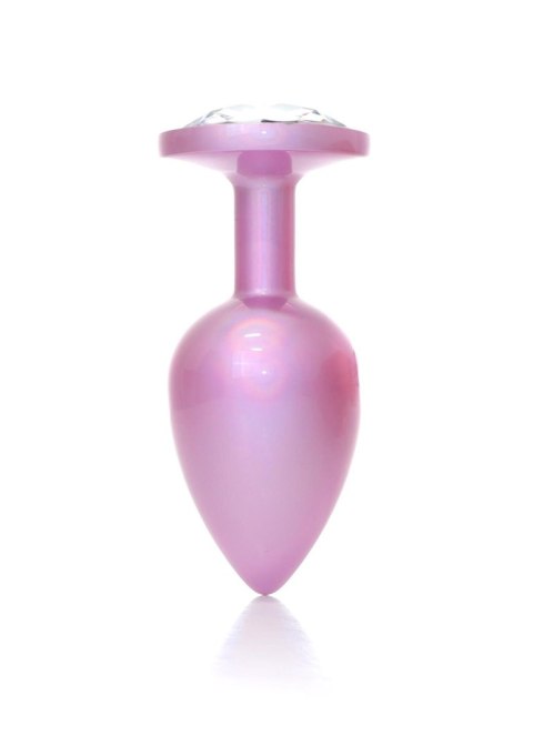 Korek Analny z Biżuteryjnym Kryształem 'Pearl Pink', Rozmiar L