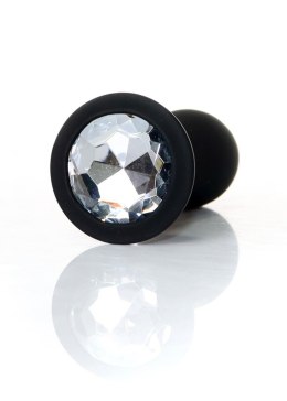 Elegancki silikonowy korek analny z diamentem – rozmiar L