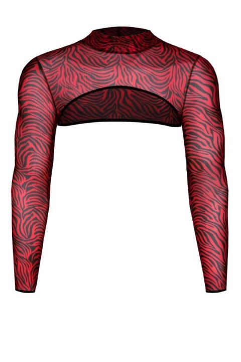 Zmysłowy męski top z długimi rękawami w zebrę - XXL