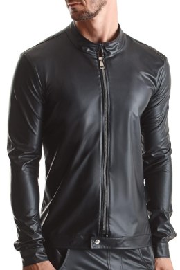 Czarna kurtka wetlook Giorgio RMG001 w rozmiarze XXL