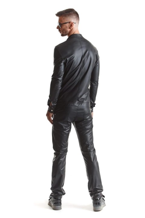 Czarna kurtka wetlook Giorgio RMG001 w rozmiarze XXL