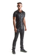 Elegancka koszula męska wetlook Luca – czarna – rozmiar XL
