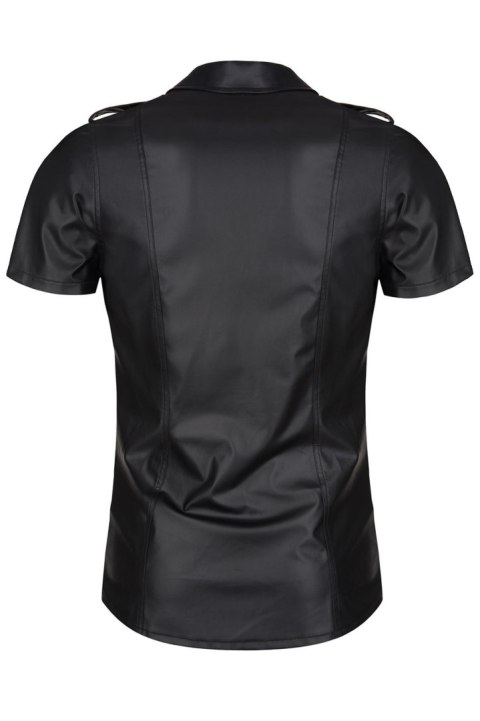 Elegancka koszula męska wetlook Luca – czarna – rozmiar XL