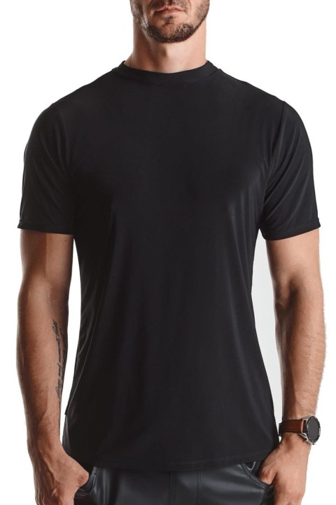 RMRiccardo001 – Czarny T-shirt M z Zaskakującym Zamkiem na Plecach