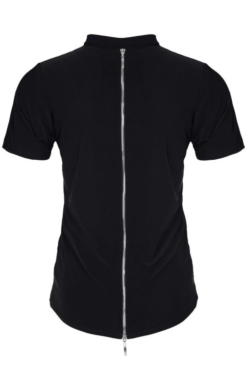 RMRiccardo001 – Czarny T-shirt M z Zaskakującym Zamkiem na Plecach