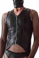 Zmysłowy Komplet Regnes: Body i Majtki Jockstrap w Czerń Wetlook, Rozmiar M