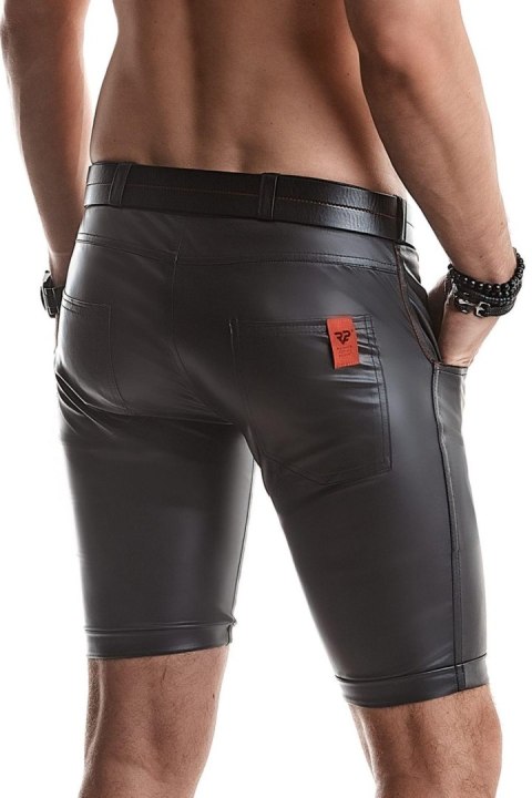 Eleganckie Szorty Wetlook Czarne XL