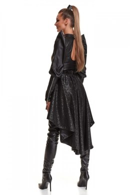 Elegancka Spódnica Wetlook Benedetta - Czarna, Rozmiar 2XL/3XL