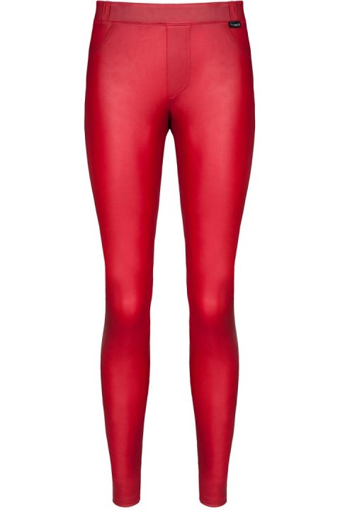 Zmysłowe czerwone legginsy wetlook BRLIDIA001