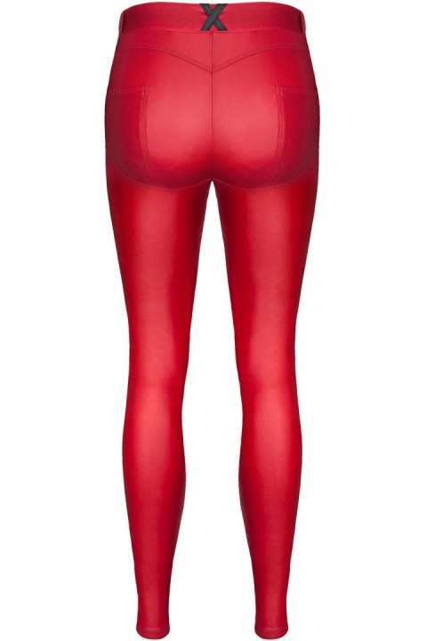 Zmysłowe czerwone legginsy wetlook BRLIDIA001