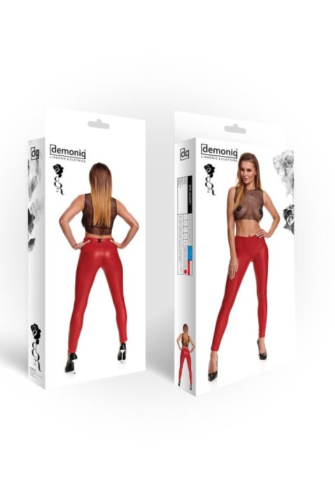 Zmysłowe czerwone legginsy wetlook BRLIDIA001