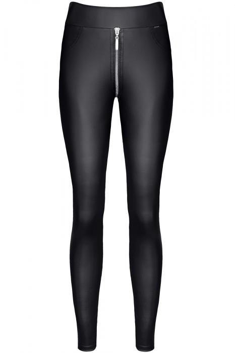 Zmysłowe Legginsy Wetlook z Ozdobnymi Zamkami