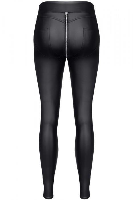 Zmysłowe Legginsy Wetlook z Ozdobnymi Zamkami