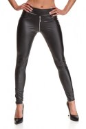 Legginsy BRMADDALENA001 z Efektem Wetlook, Czarne, Rozmiar XXL