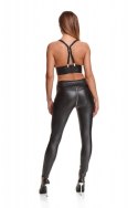 Legginsy BRMADDALENA001 z Efektem Wetlook, Czarne, Rozmiar XXL