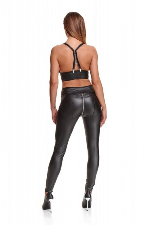Legginsy BRMADDALENA001 z Efektem Wetlook, Czarne, Rozmiar XXL