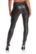 Legginsy BRMADDALENA001 z Efektem Wetlook, Czarne, Rozmiar XXL