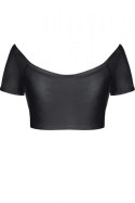 Elegancki Top Marina z Ekoskóry – Czarny