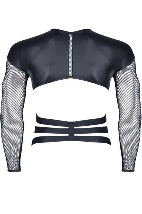 Męski T-shirt z Fetyszowymi Detalami - Czarny XL