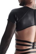 Męski T-shirt z Fetyszowymi Detalami - Czarny XL