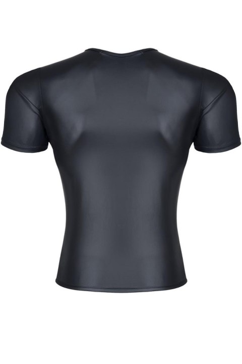 Męski t-shirt wetlook z dekoltem V, rozmiar XL