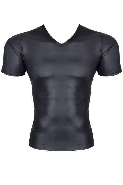 Męski t-shirt wetlook z dekoltem V, rozmiar XL