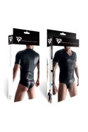 Męski t-shirt wetlook z dekoltem V, rozmiar XL