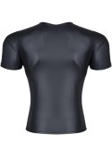 Męski T-shirt Wetlook z Dekoltem w Serek, Rozmiar M