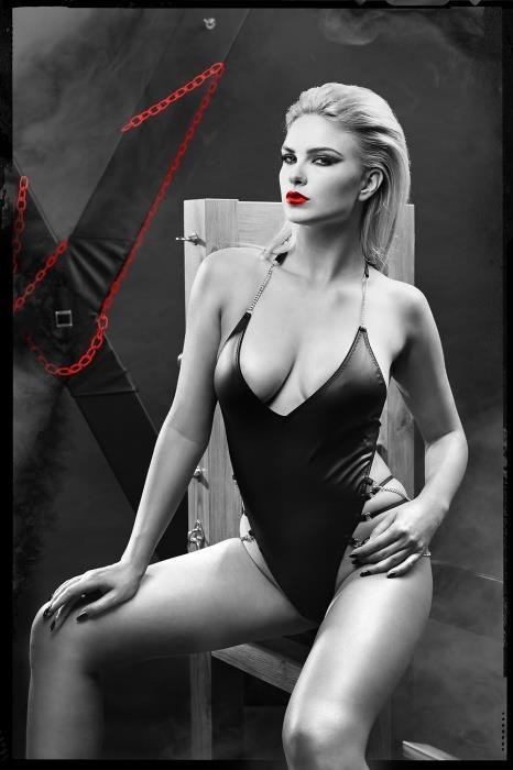 Zmysłowe Body z Ekoskóry Litai Black L