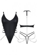Zmysłowe Body z Ekoskóry Litai Black L