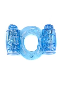 Wibrujący pierścień erekcyjny Double Blue