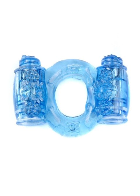 Wibrujący pierścień erekcyjny Double Blue