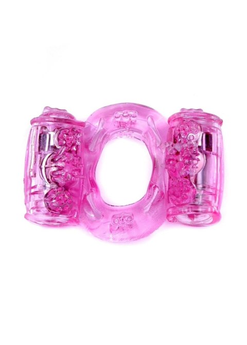 Wibrujący Pierścień Erekcyjny Double Pink