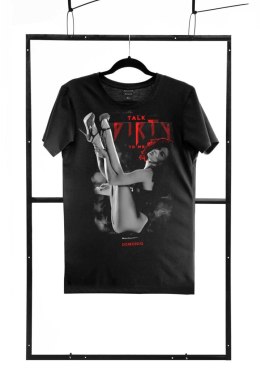 Czarny męski T-shirt Adults Only w fasonie regularnym