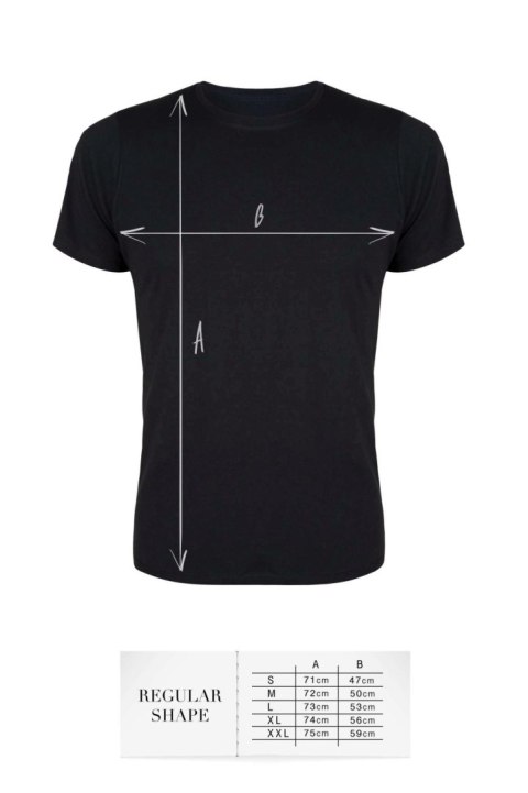 Czarny T-shirt męski Adults Only, krój regularny (M)