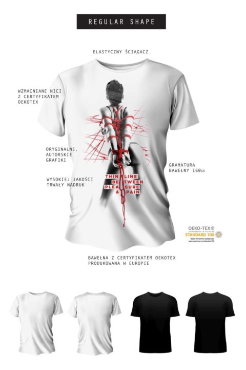 Czarny T-shirt męski Adults Only, krój regularny (M)