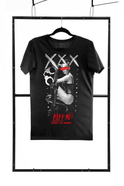 Męski T-shirt 'Adults Only' - Czarny, Krój Klasyczny (Rozmiar S)