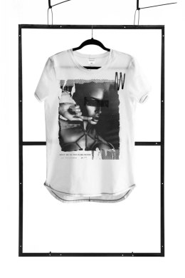 Męski T-shirt z Kolekcji Adults Only - Biały, Fason Fashion, Rozmiar S