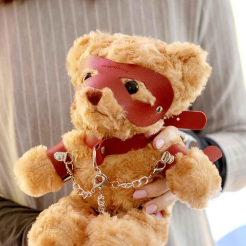 Crushious Crushito – Miś w Stylu Bondage, Czerwony, 31 cm
