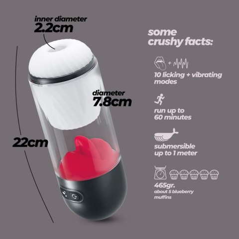 Crushious Slurpy – Dwufunkcyjny Masturbator z Rotacją i Stymulatorem Języka