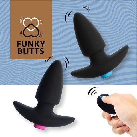 FeelzToys - FunkyButts Zestaw Wibrujących Plugów Analnych Sterowanych Pilotem dla Par
