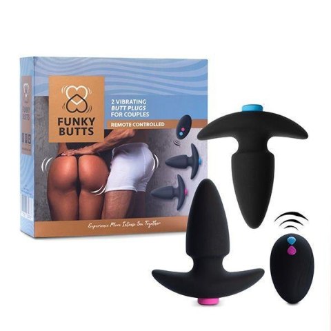 FeelzToys - FunkyButts Zestaw Wibrujących Plugów Analnych Sterowanych Pilotem dla Par