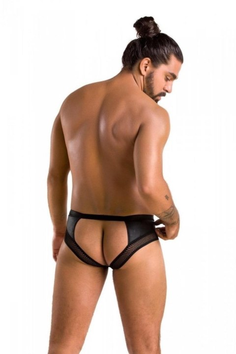 Eleganckie slipy męskie z otwartym krokiem Passion 030 TOM, czarne, XXL/XXXL
