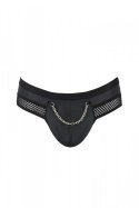 Eleganckie slipy męskie z otwartym krokiem Passion 030 TOM, czarne, XXL/XXXL