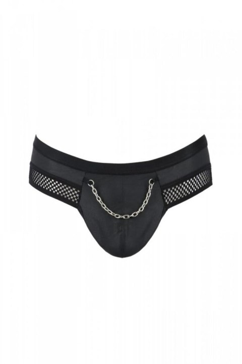 Eleganckie slipy męskie z otwartym krokiem Passion 030 TOM, czarne, XXL/XXXL