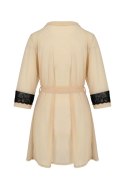 Elegancki Tiulowy Penioar Daisy Beżowy XXL/XXXL