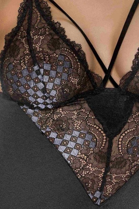 Casmir Giorgia Chemise – Elegancka Koszulka Nocna, Czarna XXL/XXXL