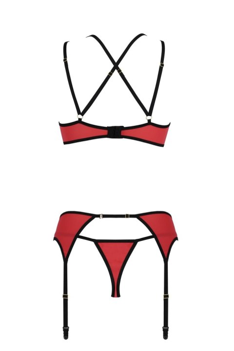 Zmysłowy komplet bielizny Magnolia w odcieniach czerwieni, rozmiar L/XL